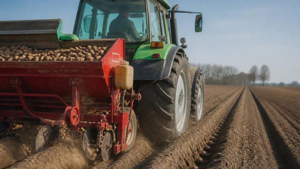 Grimme › Aardappelen poten met Deutz-Fahr