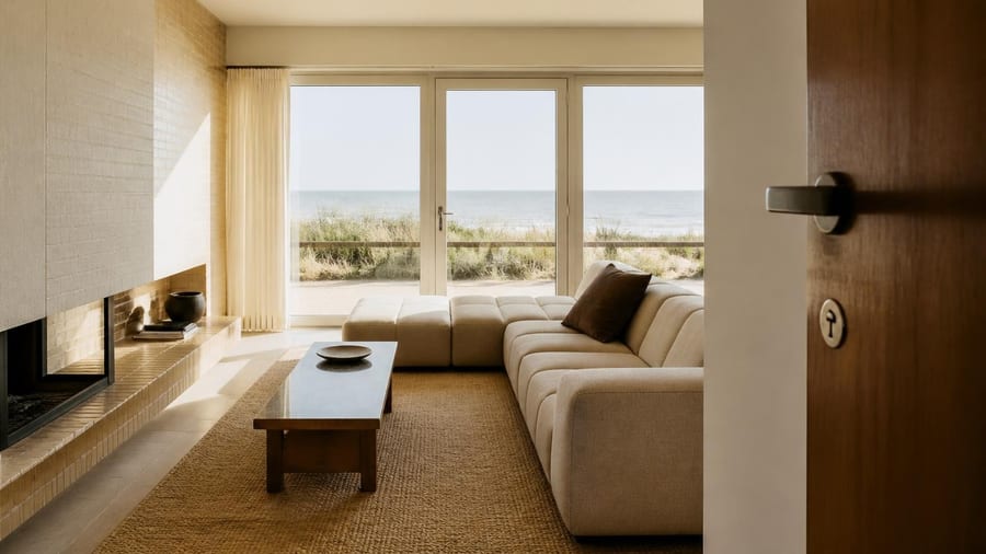 Zen aan zee: binnenkijken in een gemoderniseerde jaren 60-woning aan de Belgische kust